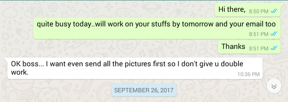 WhatsApp Business Meeting with a Customer